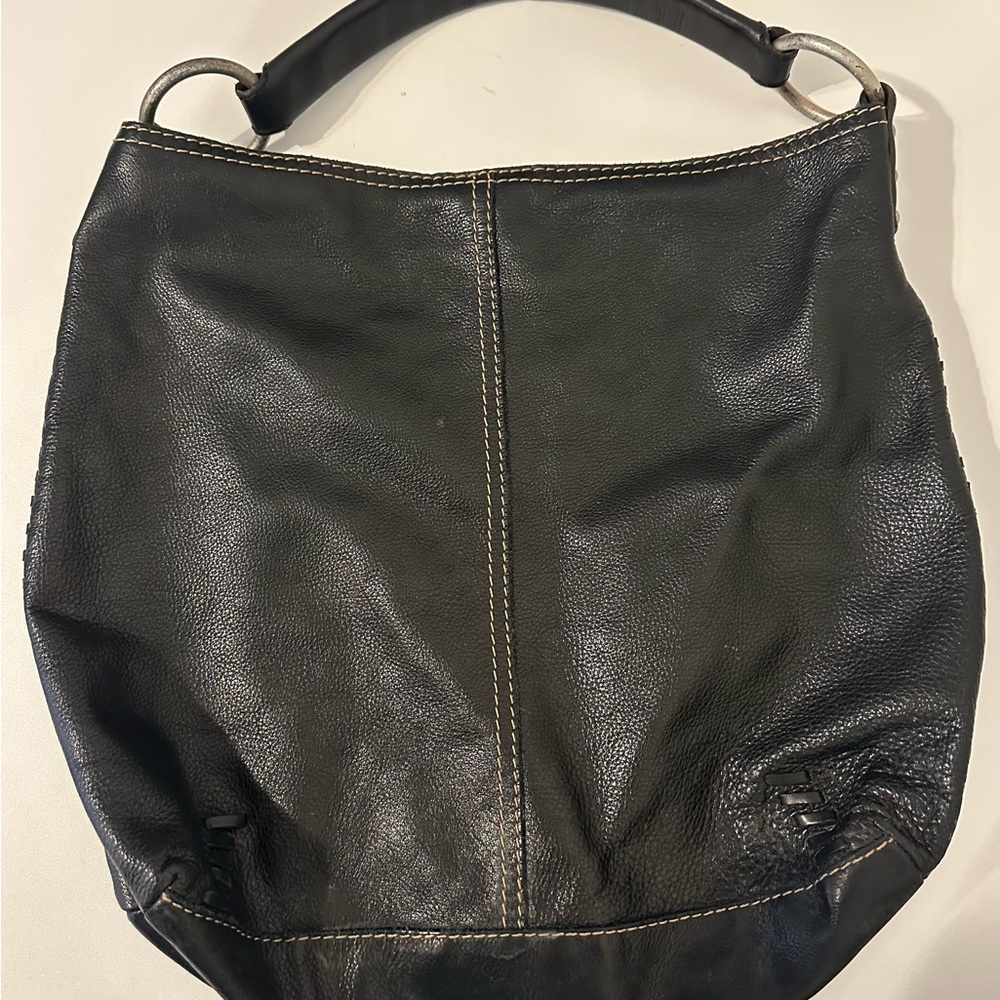 Lucky Brand Black Leather Hobo Bag